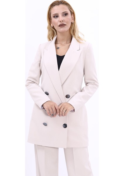 Erkek Yaka Kuruvaze Uzun Ceket-Bej indirimleri