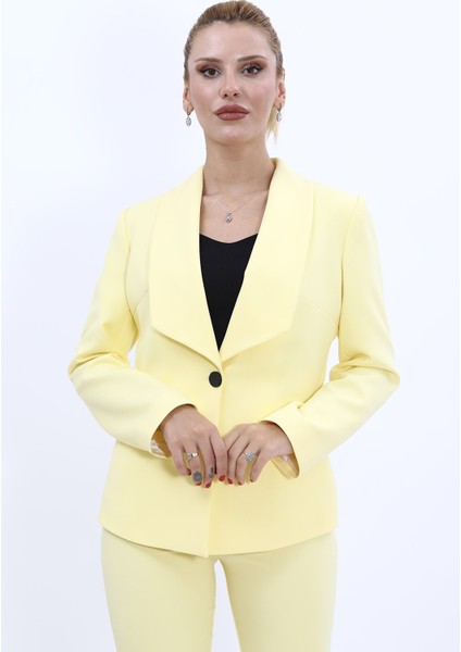 Amerikan Yaka Klasik Ceket-Sarı fırsatları