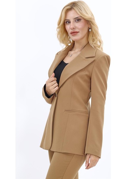 Erkek Yaka Tek Düğmeli Klasik Ceket-Camel fiyatları