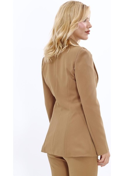 Erkek Yaka Tek Düğmeli Klasik Ceket-Camel modelleri