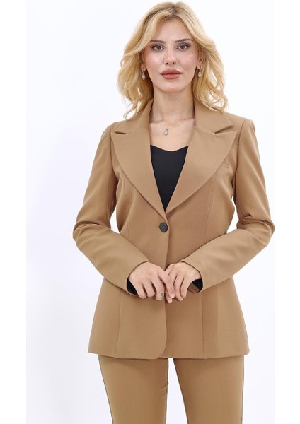 Erkek Yaka Tek Düğmeli Klasik Ceket-Camel indirimleri