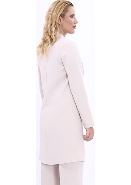 Şal Yaka Uzun Ceket-Bej fırsatları