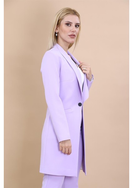 Şal Yaka Cepli Uzun Ceket-Menekşe fiyatları