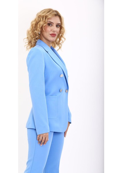 Erkek Yaka Torba Cepli Klasik Ceket-Gökyüzü modelleri