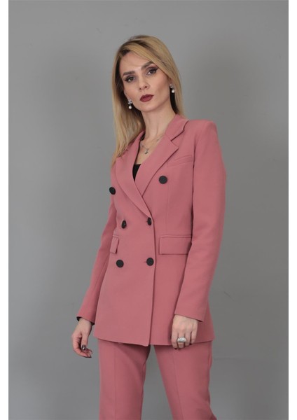 Erkek Yaka Kuruvaze Blazer Ceket-Gül Kurusu fiyatları