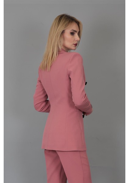 Erkek Yaka Kuruvaze Blazer Ceket-Gül Kurusu indirimleri