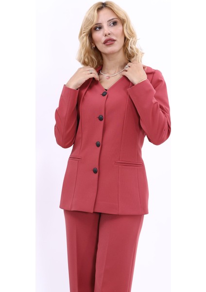 Erkek Yaka Yelek Ceket-Kiremit fiyatları