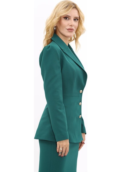 Erkek Yaka Kolu Büzgülü Ceket-Zümrüt fırsatları