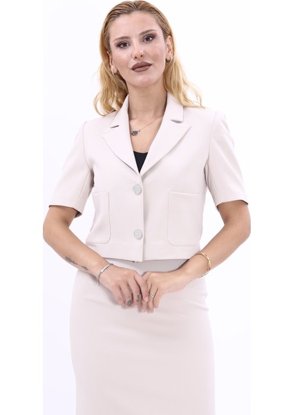 Erkek Yaka Kısa Ceket-Bej indirimleri