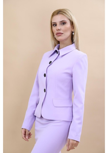 Gömlek Yaka Klasik Ceket-Menekşe fiyatları