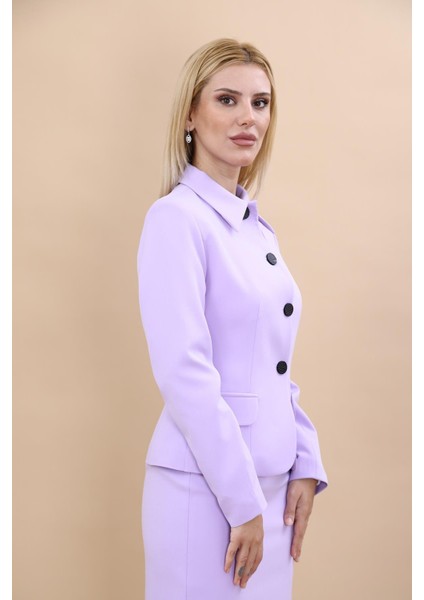 Gömlek Yaka Klasik Ceket-Menekşe fırsatları