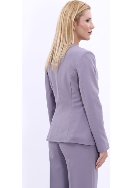 Oval Yaka Yandan Kuplu Klasik Ceket-Antrasit modelleri