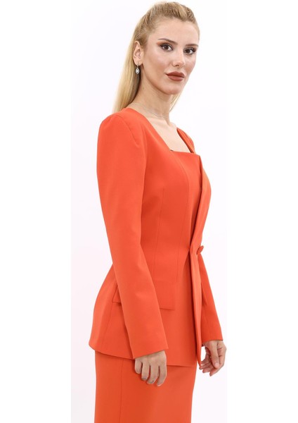 Kare Yaka Ceket-Turuncu modelleri