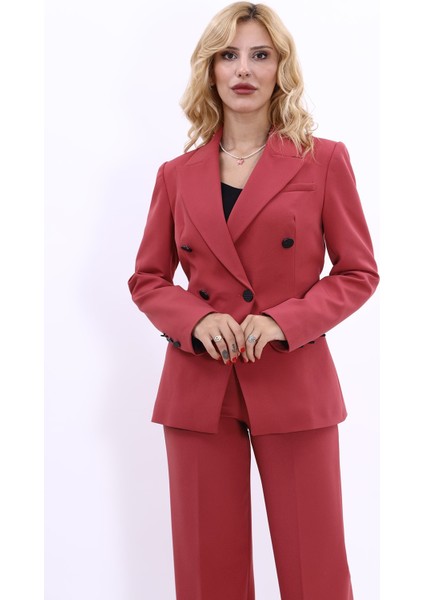 Erkek Yaka Çapraz Ceket-Kiremit indirimleri