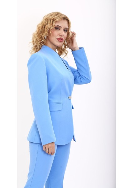 Kendinden Dik Yakalı Ceket-Gökyüzü fiyatları