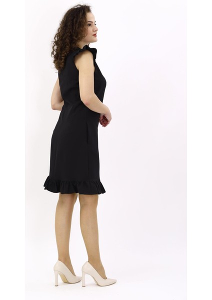 Fırfırlı Elbise-Siyah fiyatları