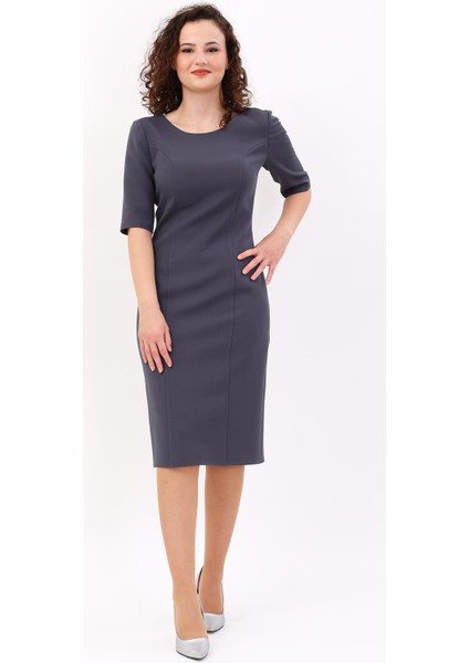 Kokteyl Kısa Kol Elbise-Füme fiyatları