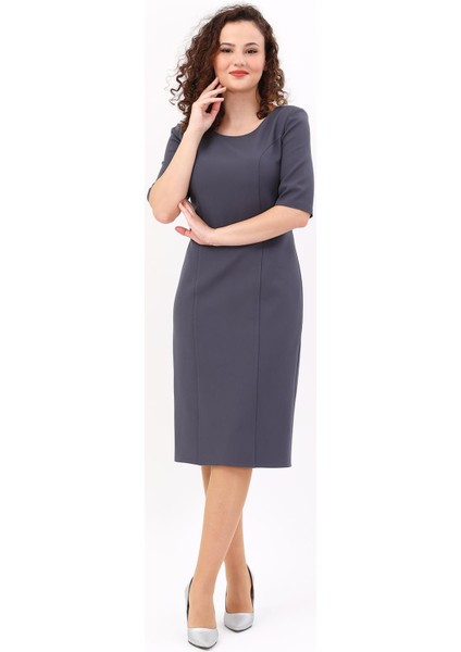 Kokteyl Kısa Kol Elbise-Füme fırsatları