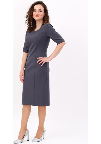 Kokteyl Kısa Kol Elbise-Füme indirimleri