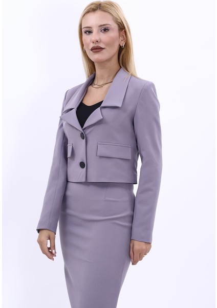 Gömlek Yaka Kısa Ceket-Antrasit