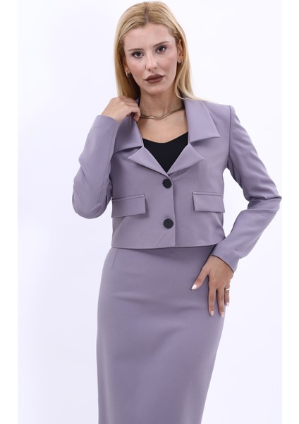 Gömlek Yaka Kısa Ceket-Antrasit indirimleri