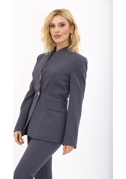 Kendinden Dik Yakalı Ceket-Füme fiyatları