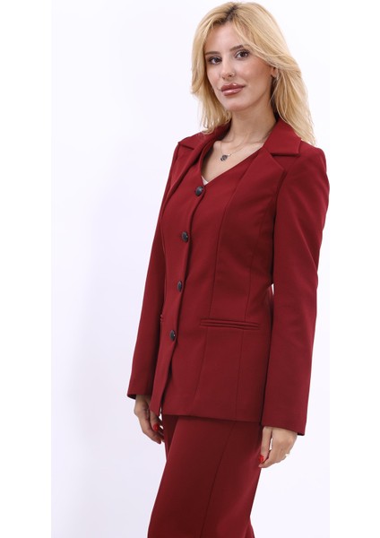 Erkek Yaka Yelek Ceket-Bordo modelleri