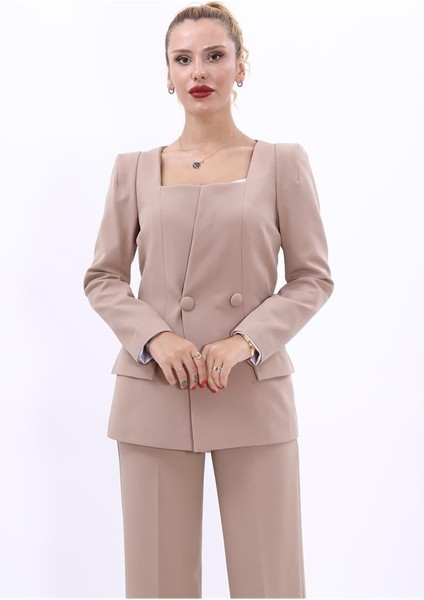 Kare Yaka Ceket-Taş