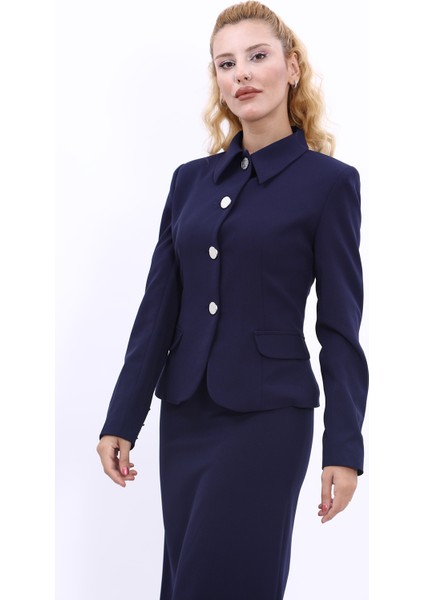 Gömlek Yaka Klasik Ceket-Lacivert fiyatları