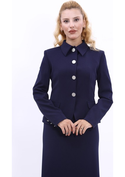 Gömlek Yaka Klasik Ceket-Lacivert indirimleri