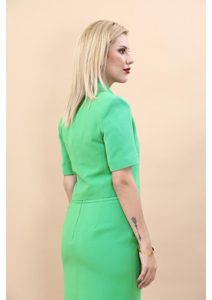 Erkek Yaka Kısa Ceket-Yeşil fiyatları