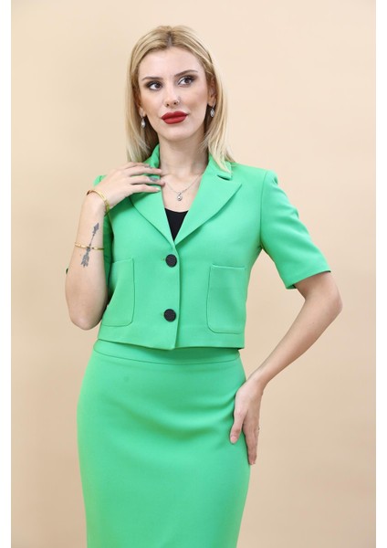 Erkek Yaka Kısa Ceket-Yeşil indirimleri