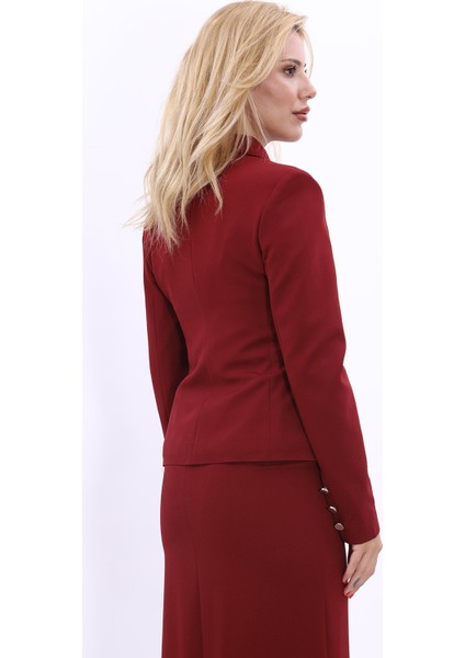 Gömlek Yaka Klasik Ceket-Bordo modelleri