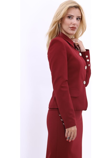 Gömlek Yaka Klasik Ceket-Bordo fırsatları