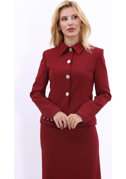 Gömlek Yaka Klasik Ceket-Bordo indirimleri