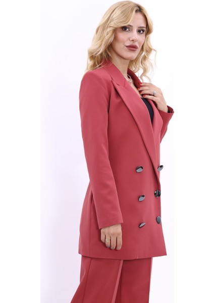 Erkek Yaka Kuruvaze Uzun Ceket-Kiremit fırsatları