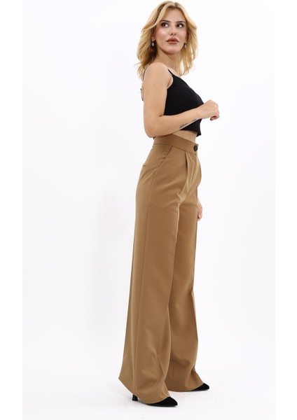 Korsaj Kemer Palazzo Pantolon-Camel modelleri