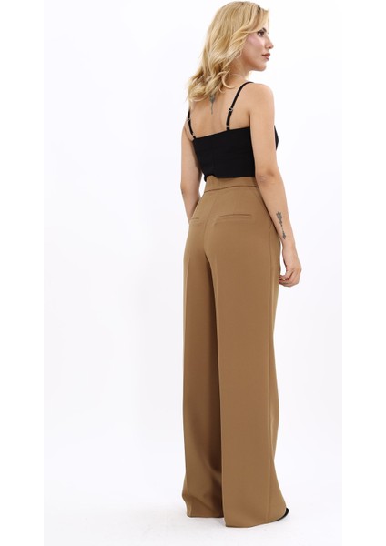 Korsaj Kemer Palazzo Pantolon-Camel fırsatları