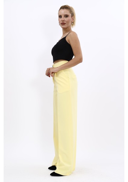 Korsaj Kemer Palazzo Pantolon-Sarı fiyatları