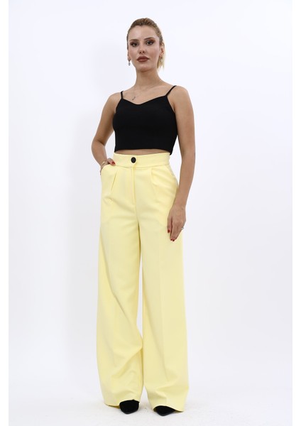 Korsaj Kemer Palazzo Pantolon-Sarı indirimleri