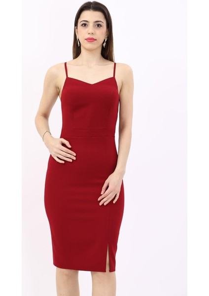 Askılı Elbise-Bordo modelleri