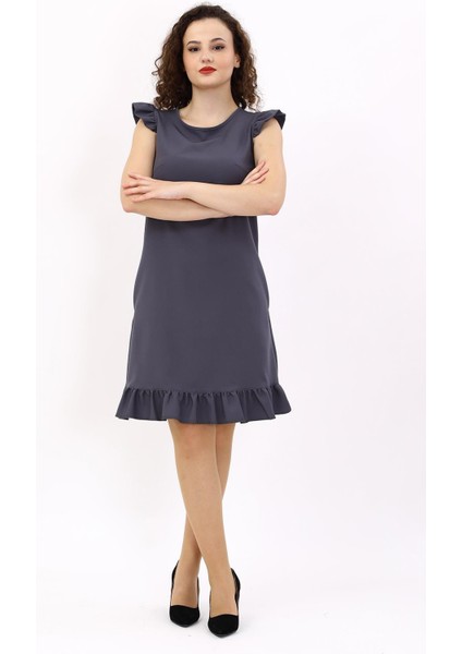 Fırfırlı Elbise-Füme modelleri