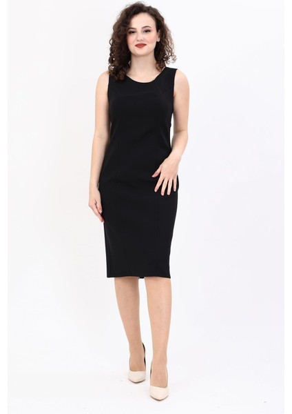 Kokteyl Sıfır Kol Elbise-Siyah modelleri