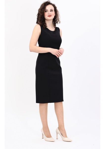 Kokteyl Sıfır Kol Elbise-Siyah indirimleri