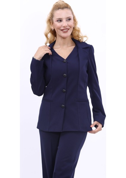 Erkek Yaka Yelek Ceket-Lacivert