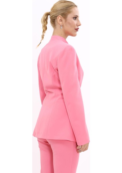Kendinden Dik Yakalı Ceket-Pembe fiyatları
