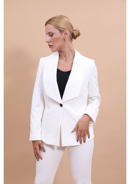 Amerikan Yaka Klasik Ceket-Beyaz indirimleri