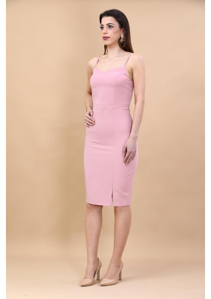 Askılı Elbise-Pudra