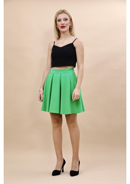 Kısa Kloş Etek-Yeşil
