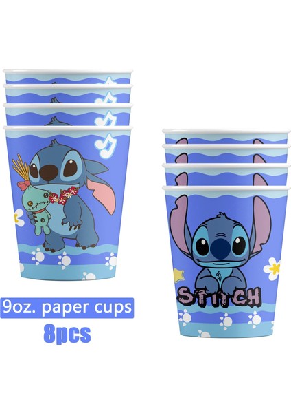 6 Adet Patlamış Mısır Kutusu Lilo ve Stitch Doğum Günü Partisi Malzemeleri Masa Örtüsü Tek Kullanımlık Plastik Masa Örtüsü 3D Balon Çocuklar Için Bebek Duş Dekorasyonu (Yurt Dışından)